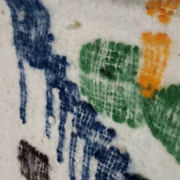 ❤ VINTAGE | Peruvian Wool Blanket Large Heavy Slubby Fringe - Picture 13 of 15